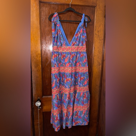 NWT House of Harlow Linen Blend Macaw Print dress - Picture 2 of 6